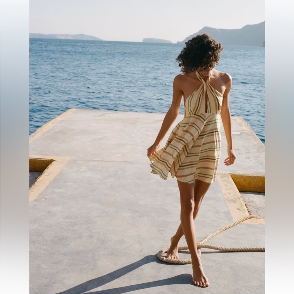 Zara Striped Halter Dress